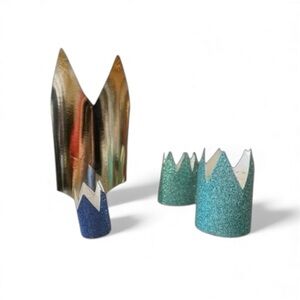 4 HANDCRAFTED  birthday paper crowns by me more can always be made upon request